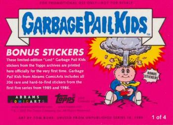 2013 Garbage Pail Kids Abrams Calendar Bonus #1 Failed Phil Back