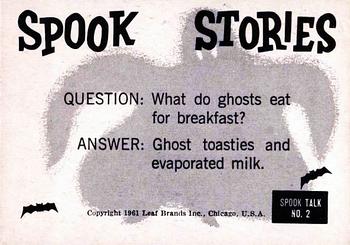 1961 Leaf Spook Stories #2 I brush after every meal Back