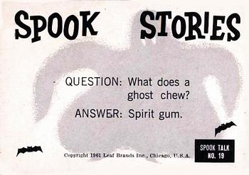 1961 Leaf Spook Stories #19 That boy never could keep his feet on the ground Back