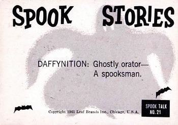 1961 Leaf Spook Stories #21 Now will you take your castor oil? Back