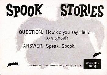 1961 Leaf Spook Stories #49 Dessert, anyone? Back