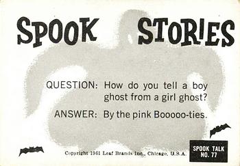 1961 Leaf Spook Stories #77 C'mon, cut it out! Back