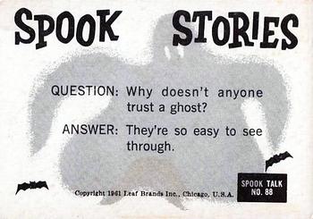 1961 Leaf Spook Stories #88 These high notes sure are a strain Back