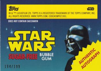 2017 Topps Star Wars 1978 Sugar Free Wrappers - Autographs #NNO Sean Crawford / Saelt-Marae Back