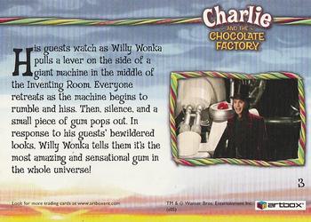 2005 ArtBox Charlie and the Chocolate Factory - 2-Disc Deluxe Edition DVD Cards #3 A Full Three-Course Dinner Back