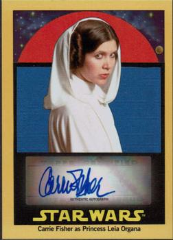 2017 Topps Star Wars 1978 Sugar Free Wrappers - Autographs Gold #NNO Carrie Fisher / Princess Leia Organa Front