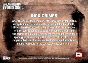 2017 Topps The Walking Dead: Evolution #4 Rick Grimes Back