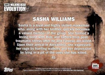 2017 Topps The Walking Dead: Evolution #45 Sasha Williams Back
