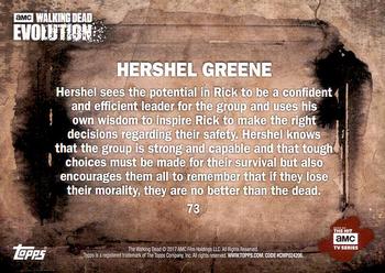 2017 Topps The Walking Dead: Evolution #73 Hershel Greene Back