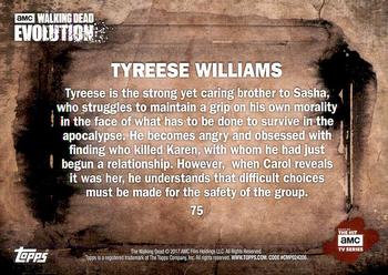 2017 Topps The Walking Dead: Evolution #75 Tyreese Williams Back