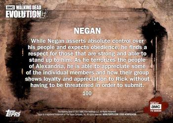 2017 Topps The Walking Dead: Evolution #100 Negan Back