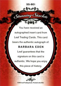 2013 Leaf Pop Century - Stunning Starlets #SS-BE1 Barbara Eden Back