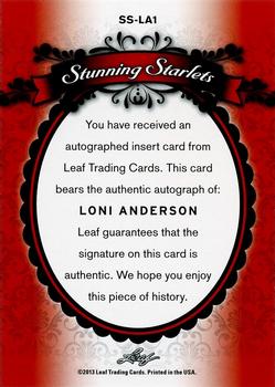 2013 Leaf Pop Century - Stunning Starlets #SS-LA1 Loni Anderson Back