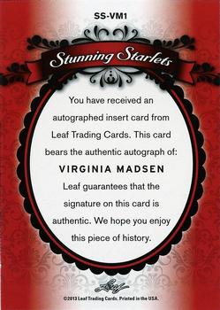 2013 Leaf Pop Century - Stunning Starlets #SS-VM1 Virginia Madsen Back