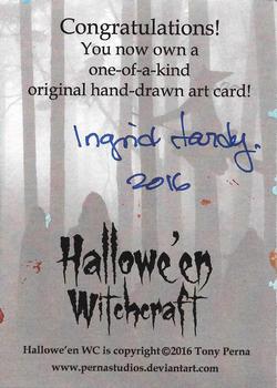 2016 Perna Studios Hallowe'en Witchcraft - Artist Sketch Cards #NNO Ingrid Hardy Back