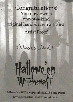 2016 Perna Studios Hallowe'en Witchcraft - Artist Proof Sketch Cards #NNO Alexis Hill Back