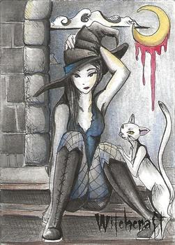 2016 Perna Studios Hallowe'en Witchcraft - Artist Proof Sketch Cards #NNO Alexis Hill Front