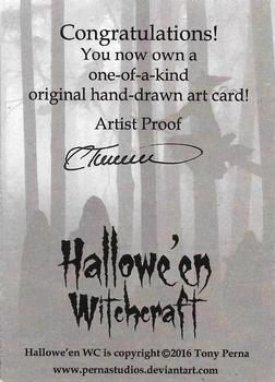2016 Perna Studios Hallowe'en Witchcraft - Artist Proof Sketch Cards #NNO Collette Turner Back