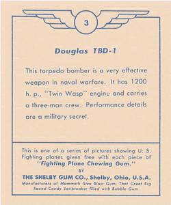 1938 Shelby Gum Fighting Planes (R47) #3 Douglas TBD-1 Back