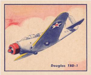 1938 Shelby Gum Fighting Planes (R47) #3 Douglas TBD-1 Front