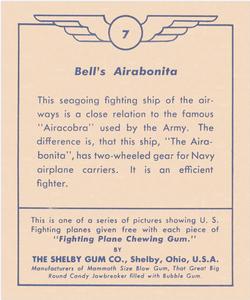 1938 Shelby Gum Fighting Planes (R47) #7 Bell's Airabonita Back