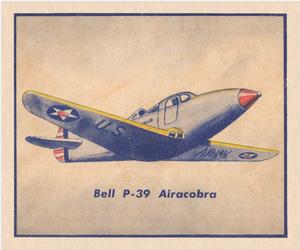 1938 Shelby Gum Fighting Planes (R47) #9 Bell P-39 Airacobra Front