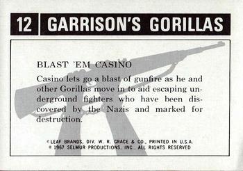 1967 Leaf Garrison's Gorillas #12 Blast 'Em Casino Back