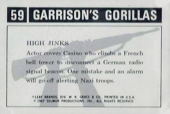 1967 Leaf Garrison's Gorillas #59 High Jinks Back