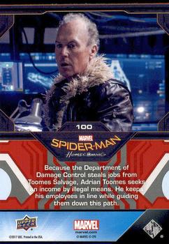 2017 Upper Deck Marvel Spider-Man Homecoming #100 Michael Keaton as the Vulture Back