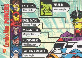 1996 Combo Man #1 Cyclops, Hulk, Iron Man, Magneto, Punisher, Captain America Back