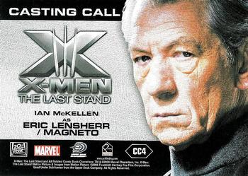 2006 Rittenhouse XIII: X-Men The Last Stand - Casting Call #CC4a Ian McKellen / Magneto Back