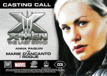 2006 Rittenhouse XIII: X-Men The Last Stand - Casting Call #CC6 Anna Paquin / Rogue Back
