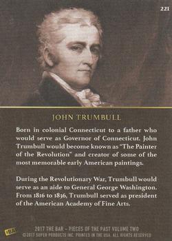 2017 The Bar Pieces of the Past #221 John Trumbull Back