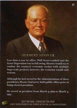 2017 The Bar Pieces of the Past #31 Herbert Hoover Back