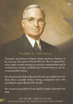 2017 The Bar Pieces of the Past #33 Harry S Truman Back