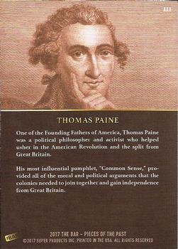 2017 The Bar Pieces of the Past #111 Thomas Paine Back