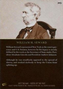 2017 The Bar Pieces of the Past #203 William H. Seward Back