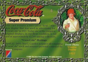1995 Collect-A-Card Coca-Cola Super Premium #6 Window Display Back