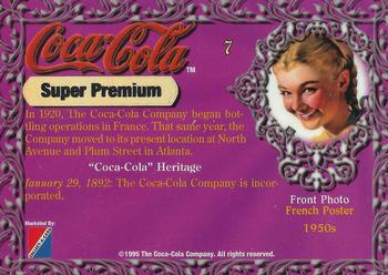 1995 Collect-A-Card Coca-Cola Super Premium #7 French Poster Back