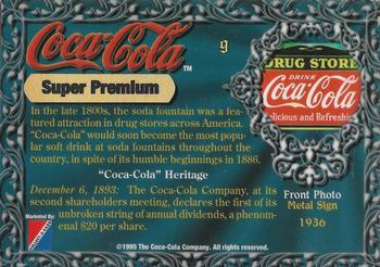 1995 Collect-A-Card Coca-Cola Super Premium #9 Metal Sign Back
