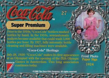 1995 Collect-A-Card Coca-Cola Super Premium #27 Paper Sign Back