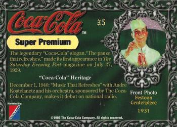 1995 Collect-A-Card Coca-Cola Super Premium #35 Festoon Centerpiece Back