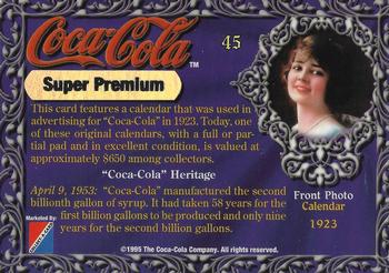 1995 Collect-A-Card Coca-Cola Super Premium #45 Calendar Back