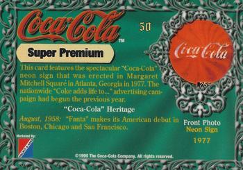 1995 Collect-A-Card Coca-Cola Super Premium #50 Neon Sign Back