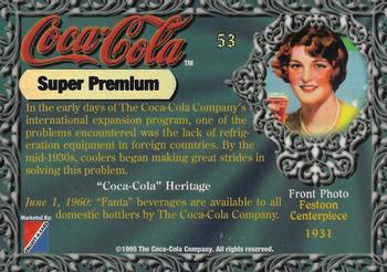 1995 Collect-A-Card Coca-Cola Super Premium #53 Festoon Centerpiece Back