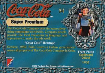 1995 Collect-A-Card Coca-Cola Super Premium #54 Cardboard Cutout Back