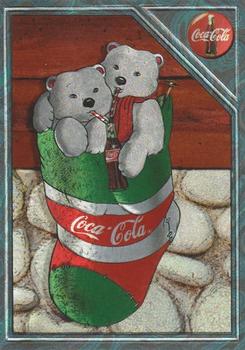 1995 Collect-A-Card Coca-Cola Super Premium - Foil-Engraved Polar Bear #SPB-2 Stocking Stuffers Front
