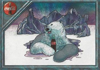 1995 Collect-A-Card Coca-Cola Super Premium - Foil-Engraved Polar Bear #SPB-3 Ice Fishing Front
