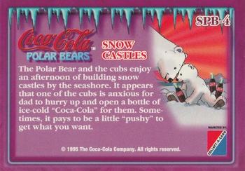 1995 Collect-A-Card Coca-Cola Super Premium - Foil-Engraved Polar Bear #SPB-4 Snow Castles Back