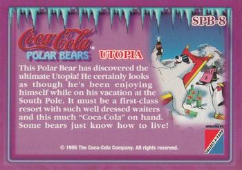 1995 Collect-A-Card Coca-Cola Super Premium - Foil-Engraved Polar Bear #SPB-8 Utopia Back